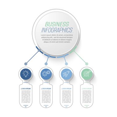 Bilgi grafikleri. İş verilerinin, projelerin, eğitimlerin, geliştirme planlarının ve stratejilerinin görselleştirilmesi. Piktogramlar dolusu işlem. Düz biçim.