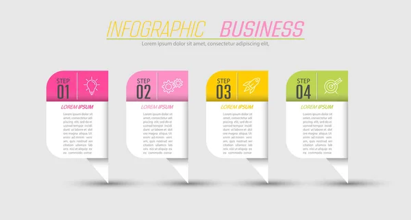Infographics Stages Development Marketing Workflow Plan Business Strategy Icons Report — Stock Vector