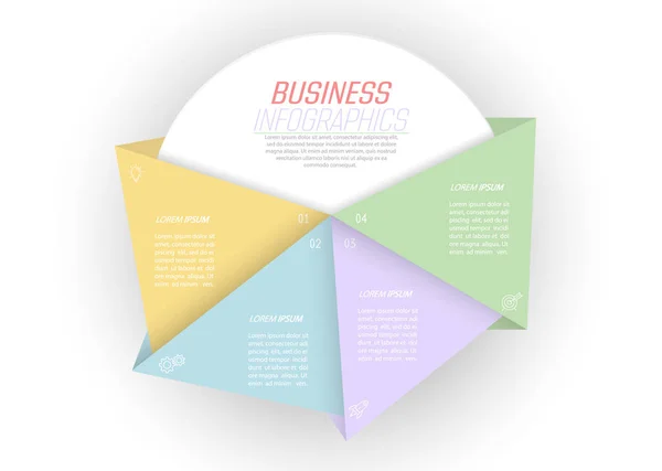 Infographies Commerciales Étapes Pour Atteindre Résultat Étapes Développement Flux Travail — Image vectorielle