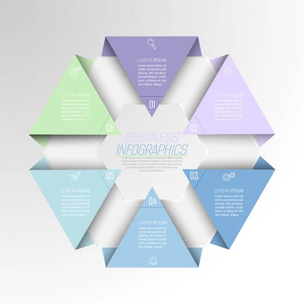 Business Infographics Stappen Het Resultaat Bereiken Stadia Van Ontwikkeling Workflow — Stockvector