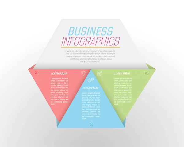 Business Infographics Pasos Para Lograr Resultado Etapas Desarrollo Flujo Trabajo — Archivo Imágenes Vectoriales