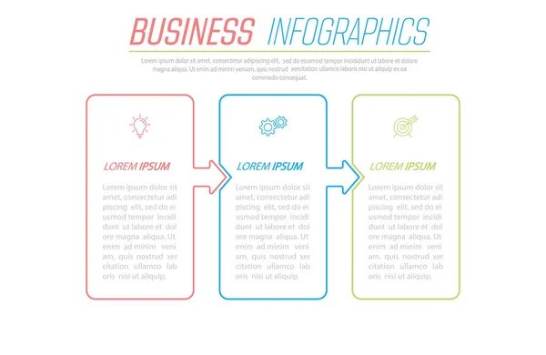 Business Infographics Pasos Para Lograr Resultado Etapas Desarrollo Flujo Trabajo — Archivo Imágenes Vectoriales