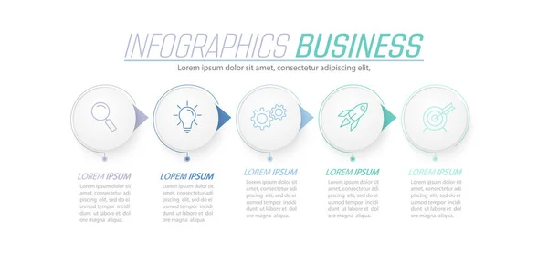 Infografías Negocios Etapas Para Lograr Objetivo Etapas Del Flujo Trabajo — Archivo Imágenes Vectoriales