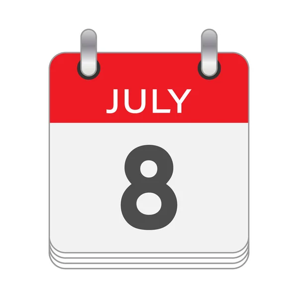 Juli Een Blad Van Flip Kalender Met Datum Van Juli — Stockvector