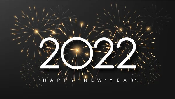 Felice Anno Nuovo 2021 Con Fuochi Artificio Scintillanti Sfondo Scuro — Vettoriale Stock