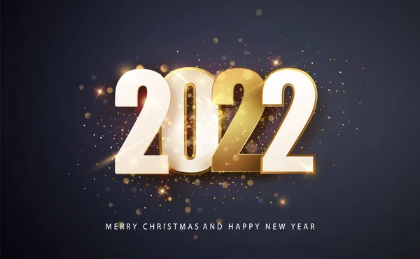 Šťastný nový rok 2022 Dovolená přání design šablony w. Vektorové ilustrace. Koncept praporu zimní dovolené — Stockový vektor