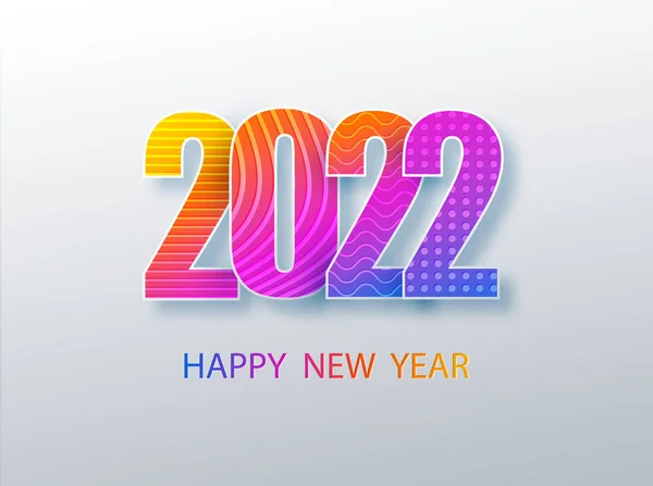 Bonne année 2022 nouvelle bannière de couleur dans le style papier. 2022 design vectoriel de texte moderne pour vos vacances saisonnières flyers, salutations et invitations, félicitations sur le thème de Noël et cartes — Image vectorielle