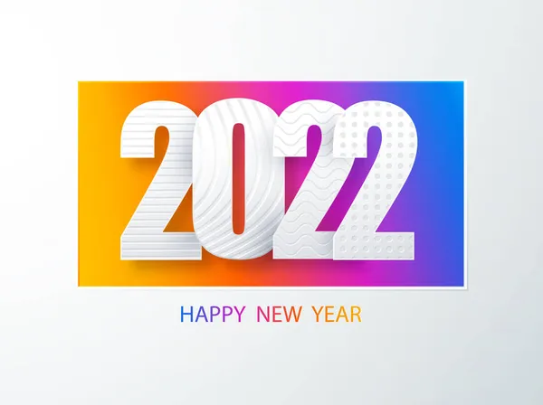 新年快乐2022年封面设计...新的一年2022年文字设计矢量。2021年创举标志设计。概念度假卡，海报，横幅。现代矢量艺术. — 图库矢量图片