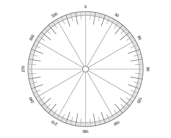 Measuring Circle with degrees marked template. — Stock Vector