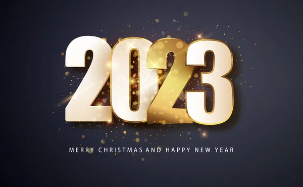 Happy New Year 2023 Holiday Greeting Card Design Template Vector — Vetor de Stock