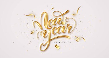 - Mutlu yıllar. 3D gerçekçi altın harflerle mükemmel bir tebrik..