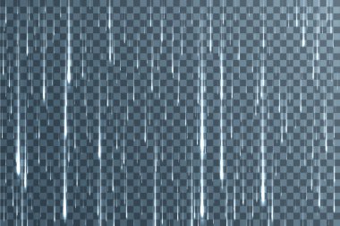 Şeffaf arkaplana şeffaf şablon yağdır. Gerçekçi vektör izole edilmiş yağmuru, yağmuru, yağmuru, düşen dolu taşını veya diğer katı yağışları örtüyor