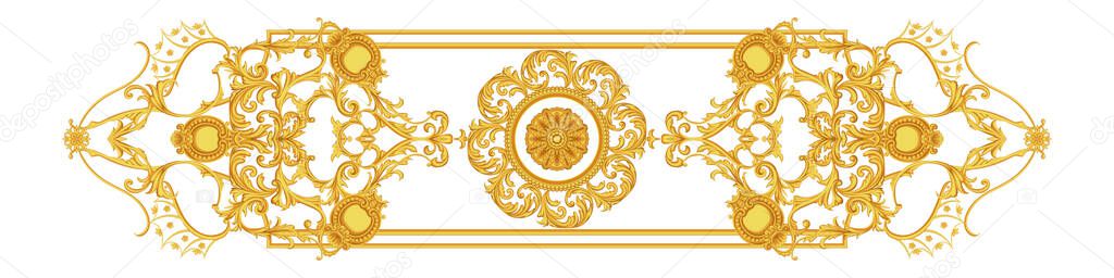 Golden decorative element in Baroque style