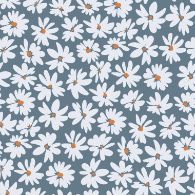 Papatyalarla kusursuz bahar çayırı deseni