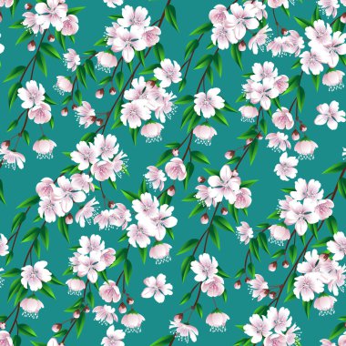 Kiraz çiçeğiyle kusursuz bahar deseni