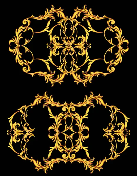 바로크 양식의 황금색 아라베스크 — 스톡 사진