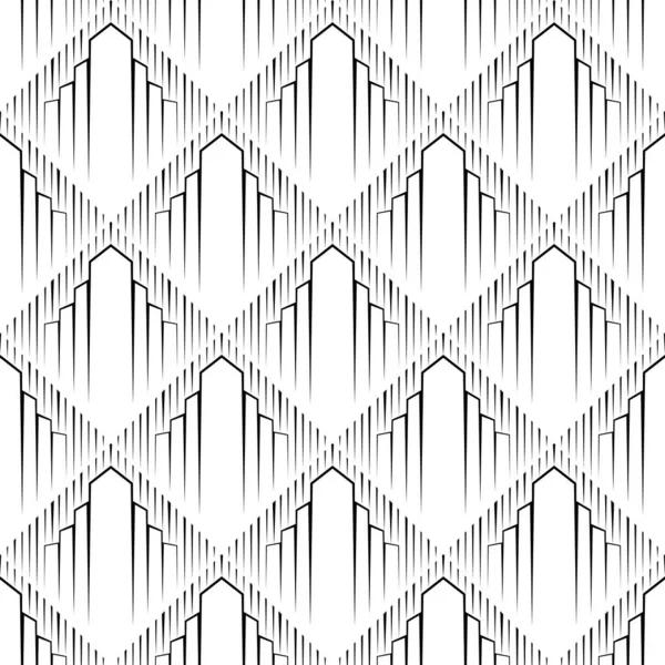 アール・デコ様式の抽象的なシームレスなパターン. — ストックベクタ