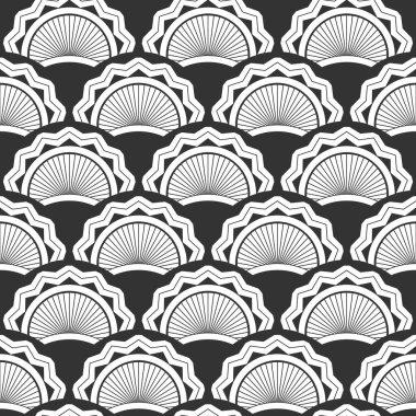 Art Deco biçiminde soyut ve pürüzsüz desen.