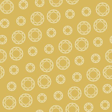 Altın ve elmaslarla süslü, pürüzsüz bir desen.