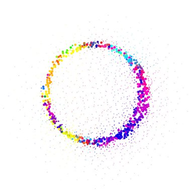 Modern tarzda parlak ve soyut bir resim.