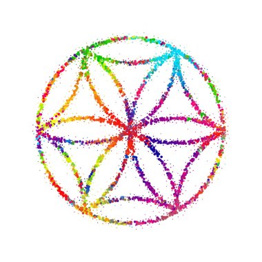 Modern tarzda parlak ve soyut bir resim.