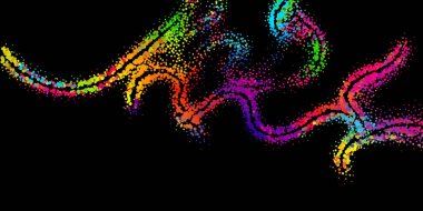 Modern tarzda parlak ve soyut bir resim.