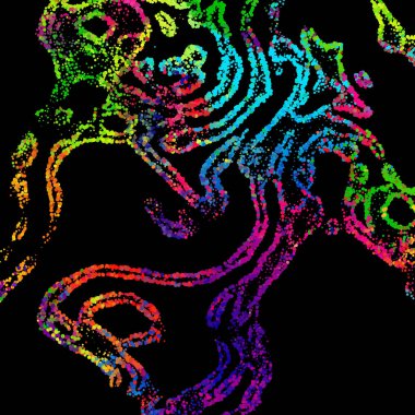 Modern tarzda parlak ve soyut bir resim.