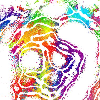 Modern tarzda parlak ve soyut bir resim.