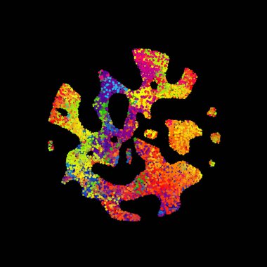 Modern tarzda parlak ve soyut bir resim.