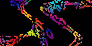 Modern tarzda parlak ve soyut bir resim.