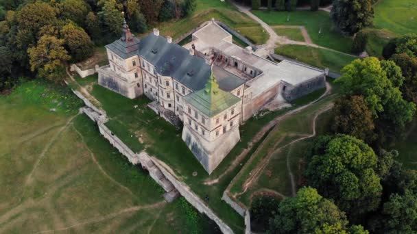 Vista aérea do castelo antigo. — Vídeo de Stock