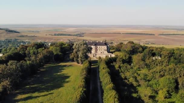 Vista aérea del antiguo castillo. — Vídeos de Stock