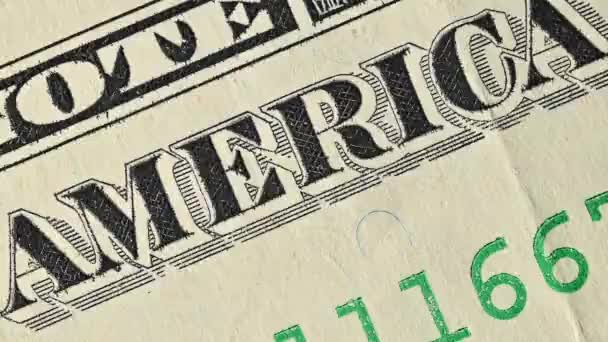 Close-up van een dollarbiljet. — Stockvideo