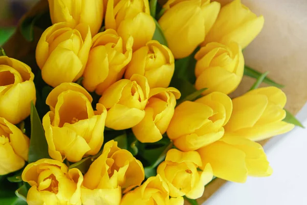 Buds of yellow tulips. Royalty Free Stock Images