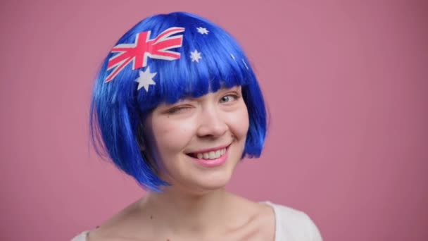 Avustralyalı vatansever kadın. — Stok video