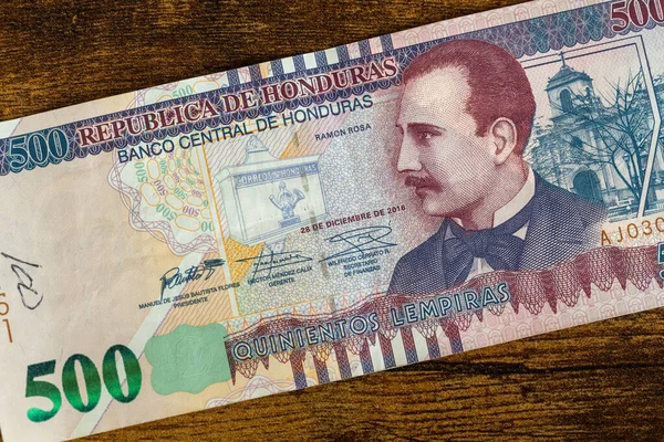 Moneda Hondureña Billete 500 Lempira Valor Nominal Más Alto Del — Foto de Stock