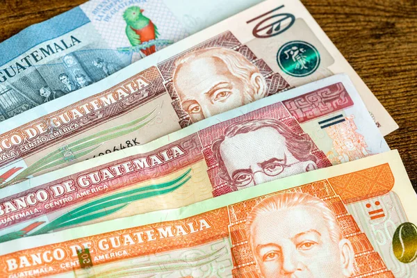 Guatemala Dinero Varios Billetes Concepto Negocios Comercio — Foto de Stock