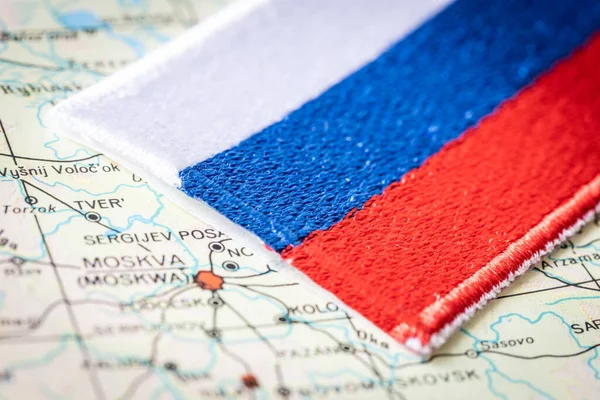 Russische Flagge Auf Der Karte — Stockfoto