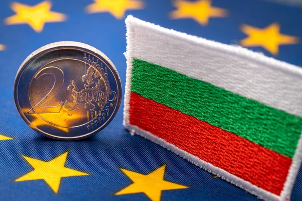 Flag Bulgaria Background Single Currency European Union Concept Bulgaria Joining — 스톡 사진