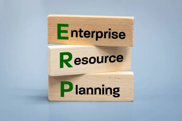 ERP enterprise resource planning, Written on wooden blocks, A method of effective management of the entire resource of the enterprise