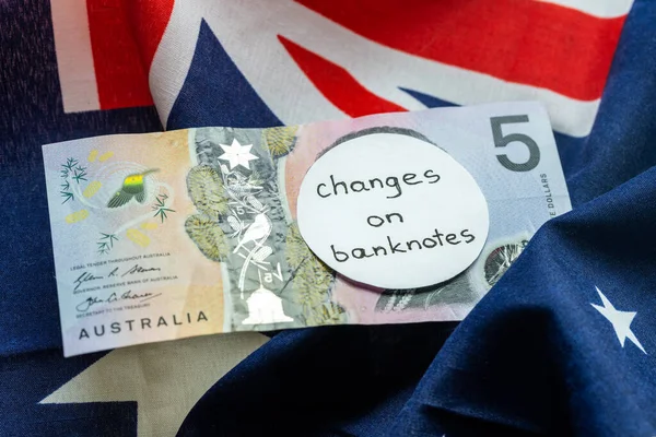 Australische Dollar Banknote Mit Dem Verschleierten Gesicht Der Englischen Königin — Stockfoto