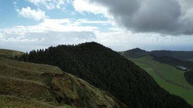 Portekiz 'in Azores Adaları' ndaki hava manzarasından görüntü