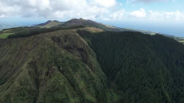 View Aerial Landscape Azores Islands Portugal — Stock video