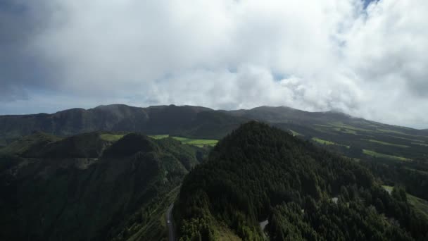 View Aerial Landscape Azores Islands Portugal — Vídeos de Stock