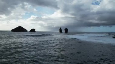Portekiz 'in Azores Adaları' ndaki hava manzarasından görüntü
