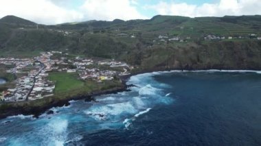 Portekiz 'in Azores Adaları' ndaki hava manzarasından görüntü