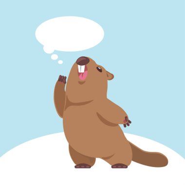 Marmot duyuruyor. Konuşma bulutu.