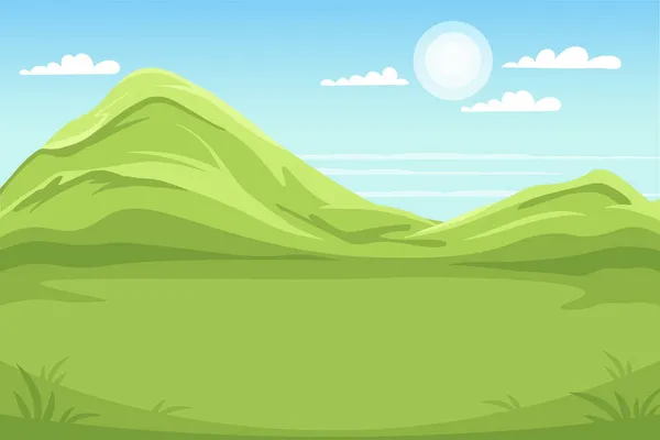 Ландшафтні Зелені Пагорби Луки — стоковий вектор