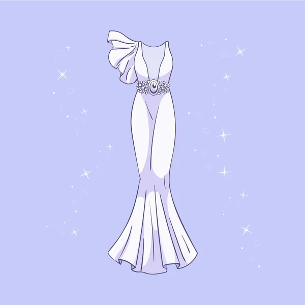 Modell Eines Brautkleides Mit Pailletten — Stockvektor