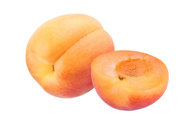 Kayısı beyaz arkaplanda izole edildi